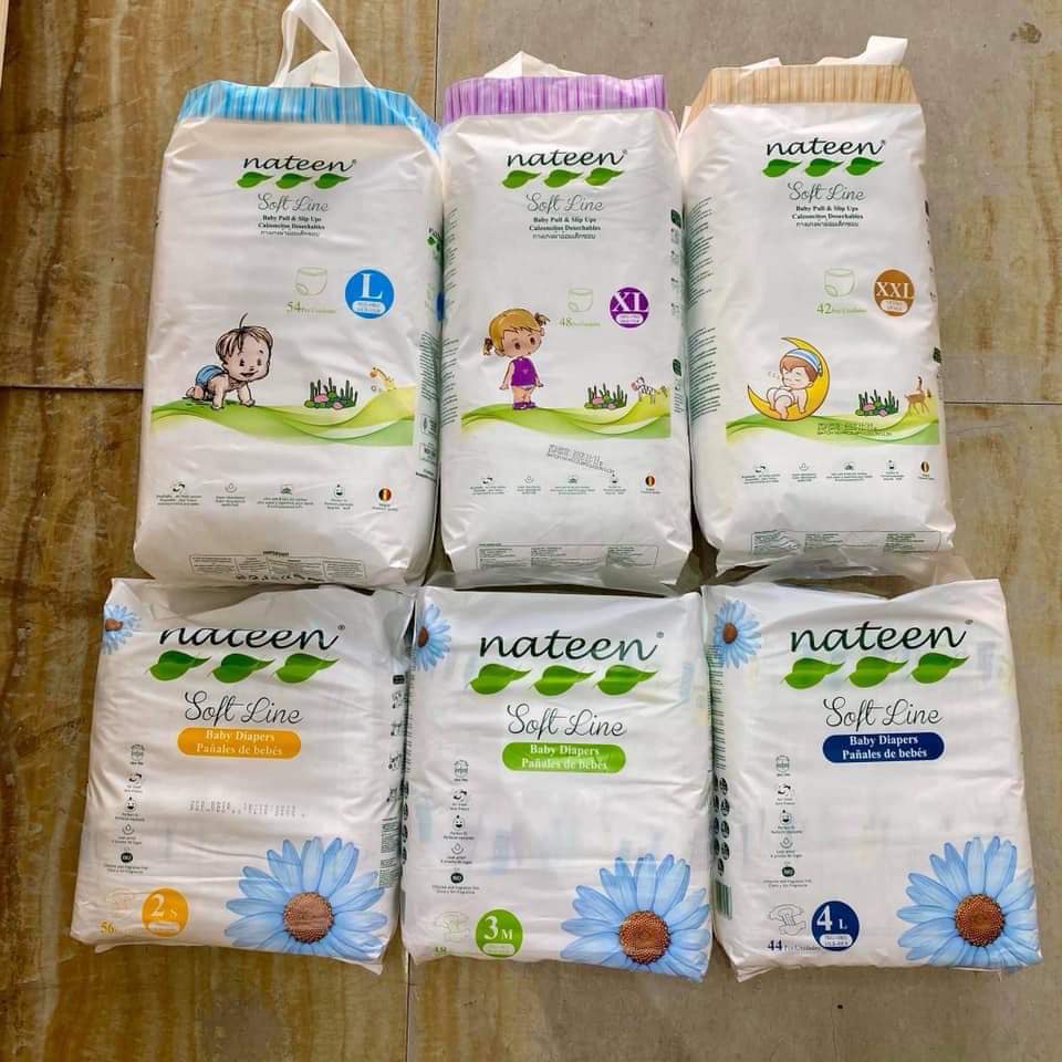 Bỉm Dán/Quần NATEEN Cao Cấp Nội Địa Bỉ Đủ Size S56/M48/M60/L44/L54/XL48/XXL42 | Minizon Kids