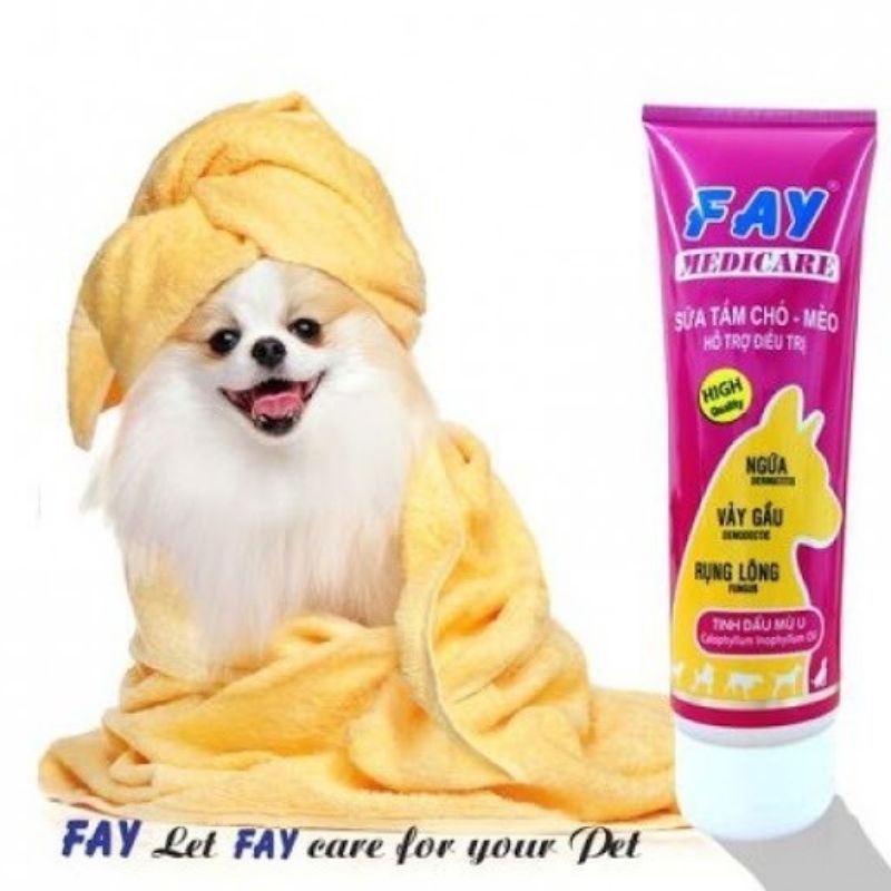 Fay Medicare - Sữa tắm hỗ trợ viêm da, ghẻ ngứa, nấm da cho chó mèo hiệu quả từ tinh dầu mù u h
