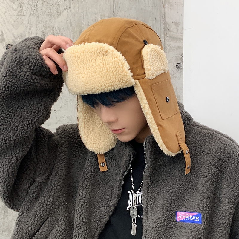 Mũ Cotton Dày Dặn Chống Gió Giữ Ấm Mùa Đông Cho Nam