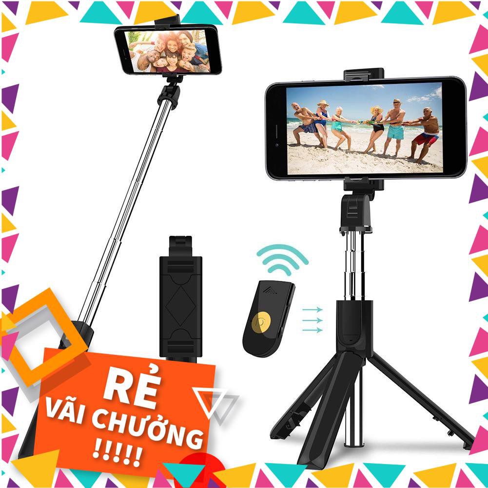 Xả Hết-  Gậy Chụp Ảnh 3 Chân Bluetooth Tripod K07, có remote điều khiển từ xa