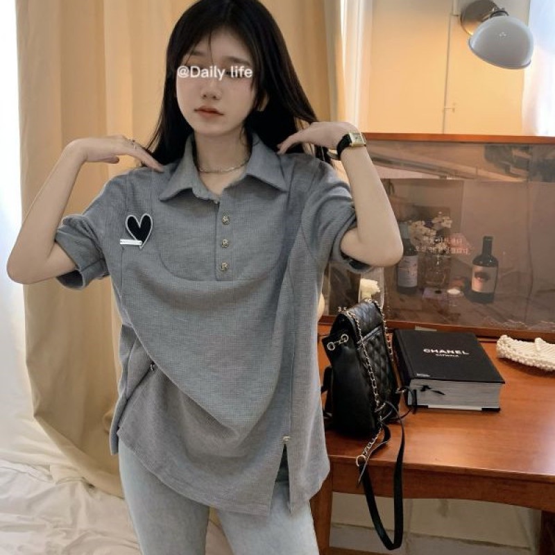 Áo Thun polo Tay Ngắn Dáng Rộng Thời Trang Mùa Hè Dễ Phối Đồ Dành Cho Nữ