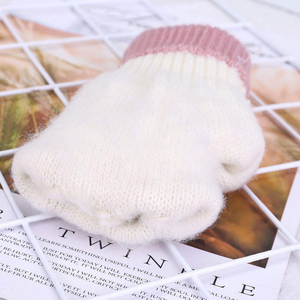 GT14 Găng tay len nữ ngón tay gấu