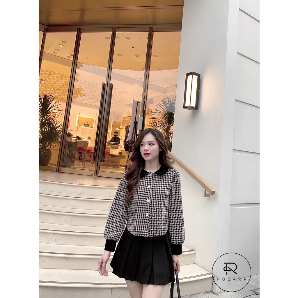 Áo sơ mi thời trang nữ cổ nhung Rosara Am257 | BigBuy360 - bigbuy360.vn