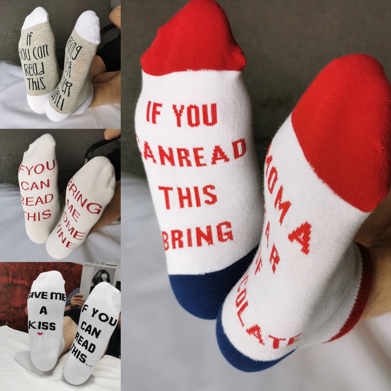 Xiangbao Vớ Cotton Unisex In Chữ If You Can Read This Bring Me Coffee Vui Nhộn Mới Lạ