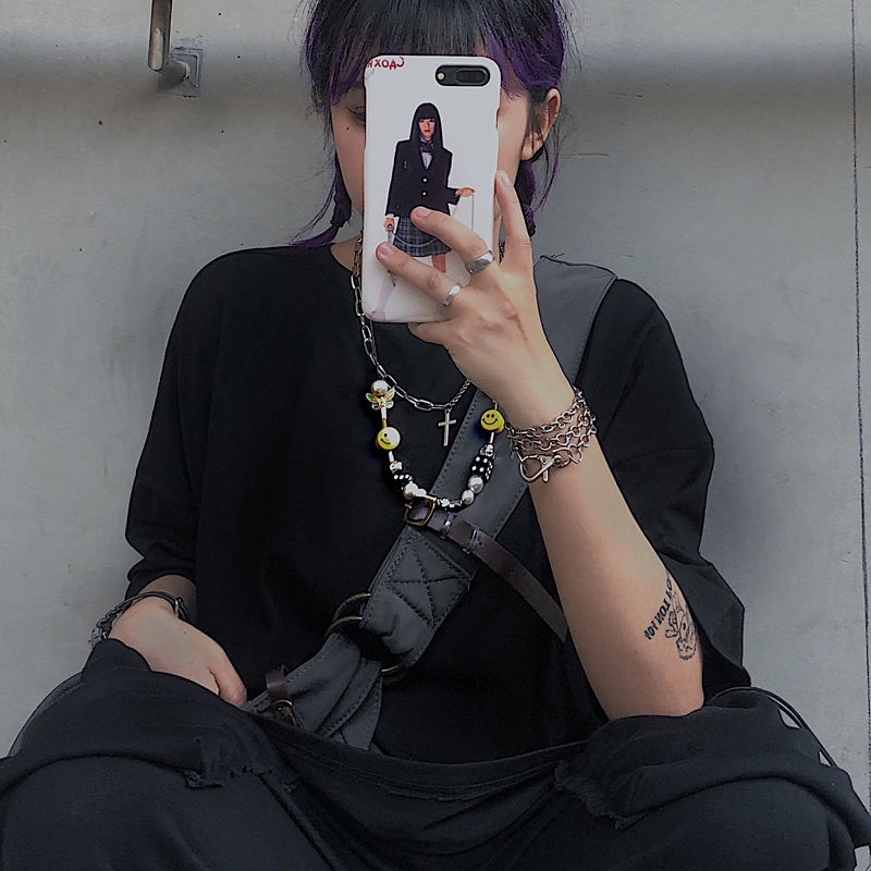 Vòng cổ phối chuỗi xích mặt hình bướm / mặt cười thời trang cho cặp đôi 22157