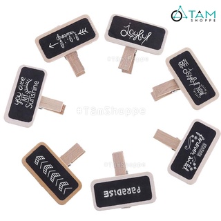 [GỖ VÁN ÉP]Kẹp note bảng đen viết phấn gỗ mini BDMN-04