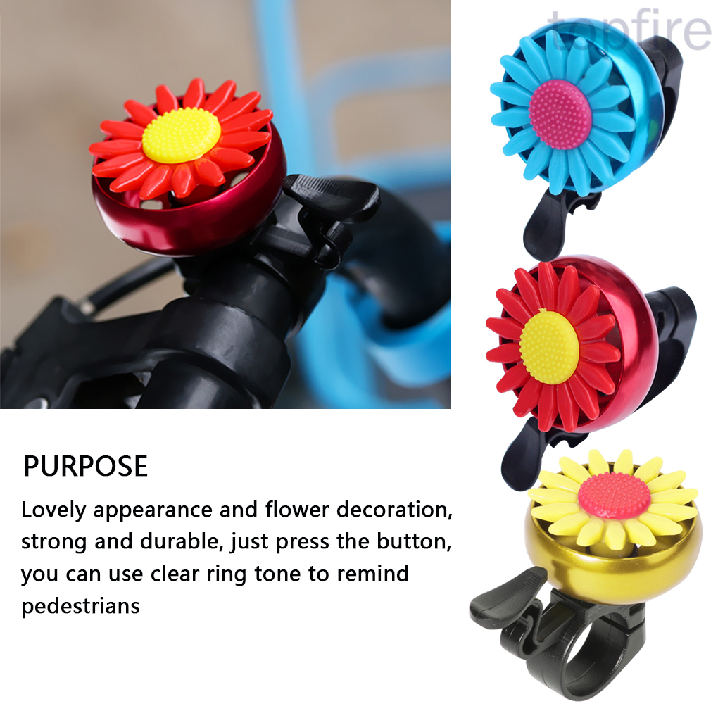 TOpfire Bike Small Bell Iron Plastic Flower Bicycle Bell Smart Decorative Cycling Ring Alarm, Yellow