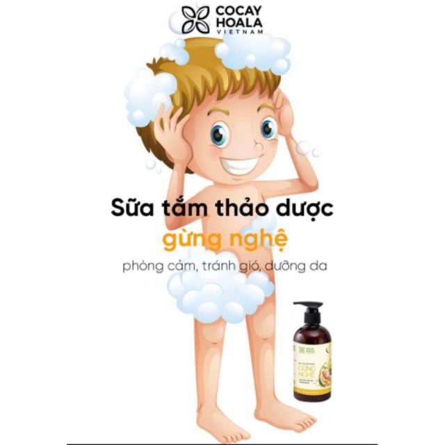 Sữa Tắm Thảo Dược Gừng Nghệ Giữ Ấm cho cơ thể mẹ, an toàn cho bé COCAYHOALA 300g | BigBuy360 - bigbuy360.vn