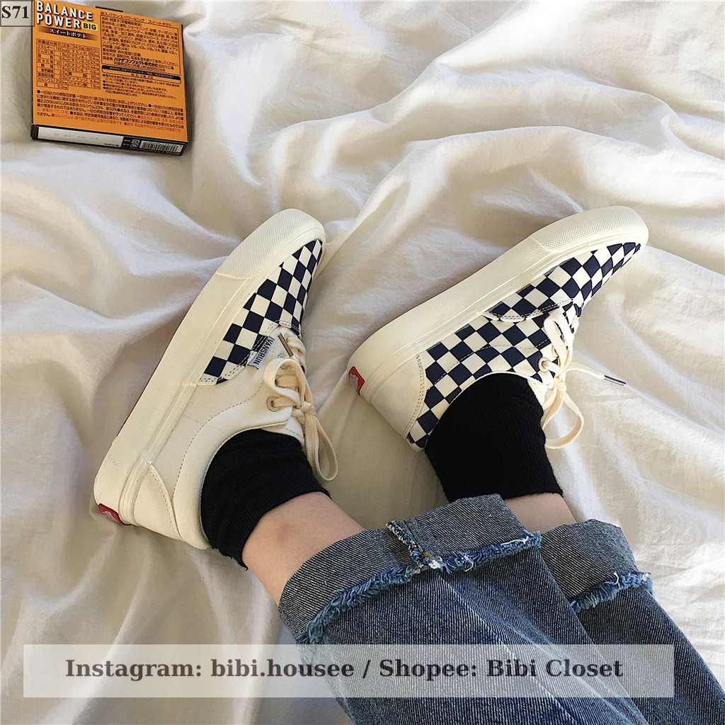 Giày thể thao slip on caro phong cách ulzzang nam nữ Hàn Quốc năng động hot trend 2022 đơn giản S71 giá rẻ học sinh | BigBuy360 - bigbuy360.vn