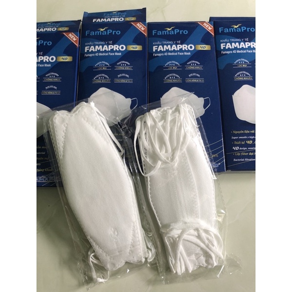 khẩu trang kháng khuẩn cao cấp Famapro 4D hộp 10 cái , chính hãng Nam Anh