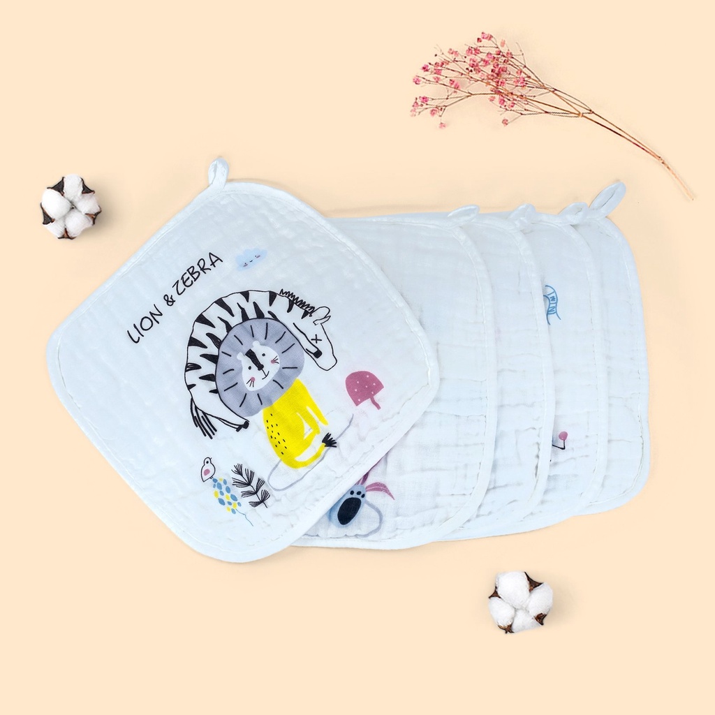Khăn sữa cho bé Goodmama 6 lớp Muslin mềm mịn kích thước 30x30cm
