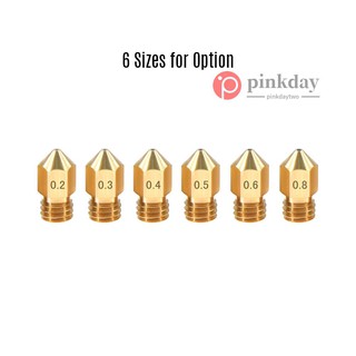 Ready stock 1pc 3D Printer Extruder Brass Nozzle M6 Thread Printer Head 0.8mm Output for MK8 3D Printer 1.75mm Filament
