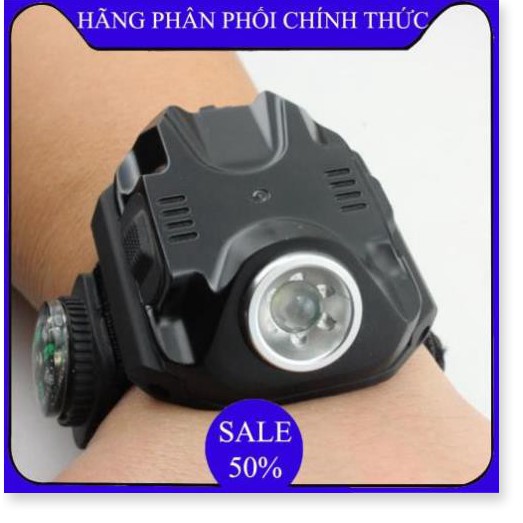 ✔️ Đèn pin đeo tay,Đèn Led Siêu Sáng đeo tay Kiêm La Bàn Phượt - DH2211 ()  - Bảo hành úy tín 1 đổi 1