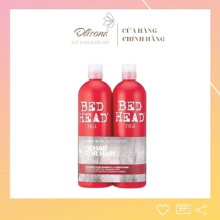 Cặp dầu gội xả Tigi Bed Head đỏ 750ML chính hãng phục hồi tóc khô xơ, hư tổn, giảm gãy rụng