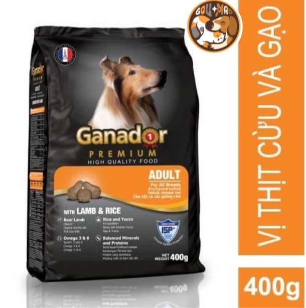 Thức Ăn Cho Chó Lớn Ganador Adult Hạt Khô Vị Gà, Cá Hồi Gói 400g - GouMao Pet