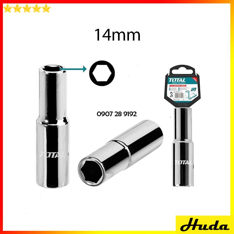 Đầu tiếp tuýp lục giác 1/2 inch đủ kích cỡ Total đầu khẩu thép Cr-V siêu cứng chống rỉ sét mở bulong ốc