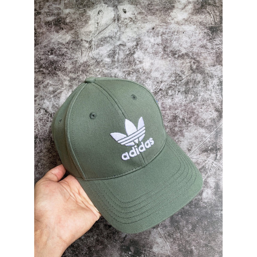 (HÀNG XUẤT XỊN) Mũ / nón das xanh logo 3 lá H01 TREFOIL BASEBALL CAP IN GREEN Made in Thailand full tem tag One size