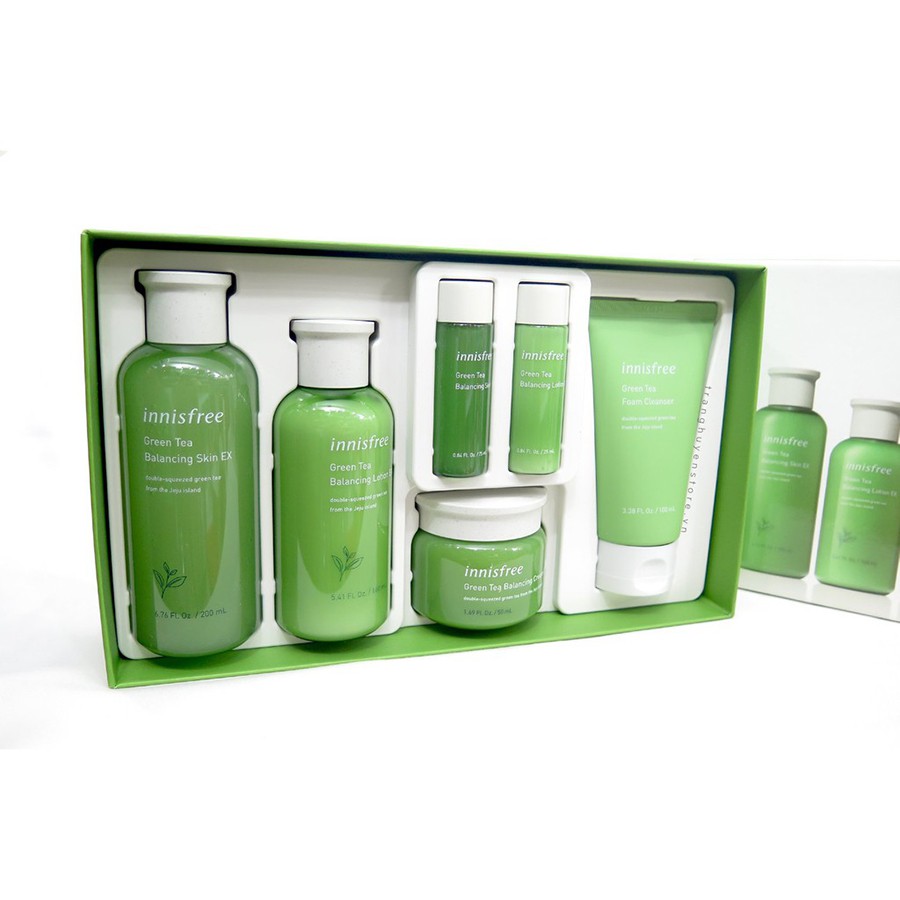 [AUTH] BỘ DƯỠNG TRÀ XANH INNISFREE GREEN TEA BALANCING SPECIAL SKIN CARE EX SET 6 MÓN