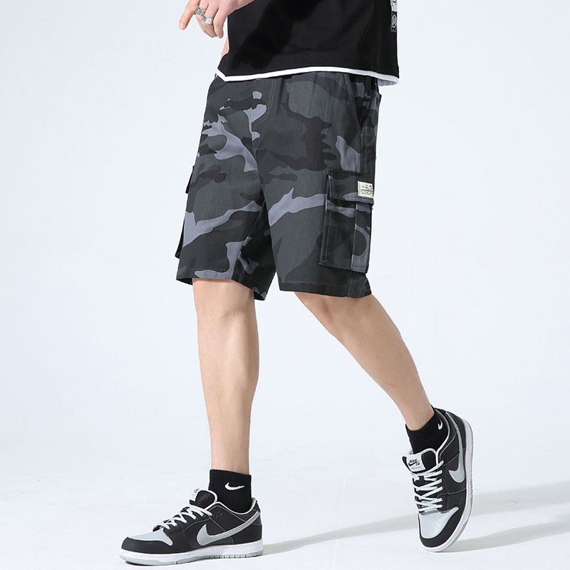 100% Cotton Men Cargo Short Pants Fashion Khaki Shorts Casual Cargo Pants Summer Beach Shorts Sports Shorts Cropped Shorts Drawstring Shorts