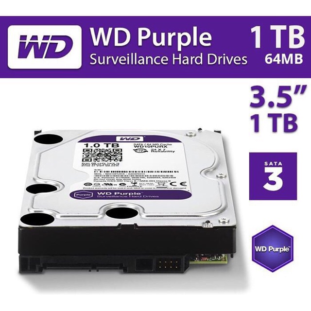 Ổ cứng 3TB western purple 3.5" bảo hành 3 tháng | BigBuy360 - bigbuy360.vn