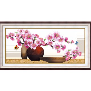 Tranh đính đá kim cương đa sắc ABC  bình hoa khoe sắc ( chưa đinh đá ) DF2495