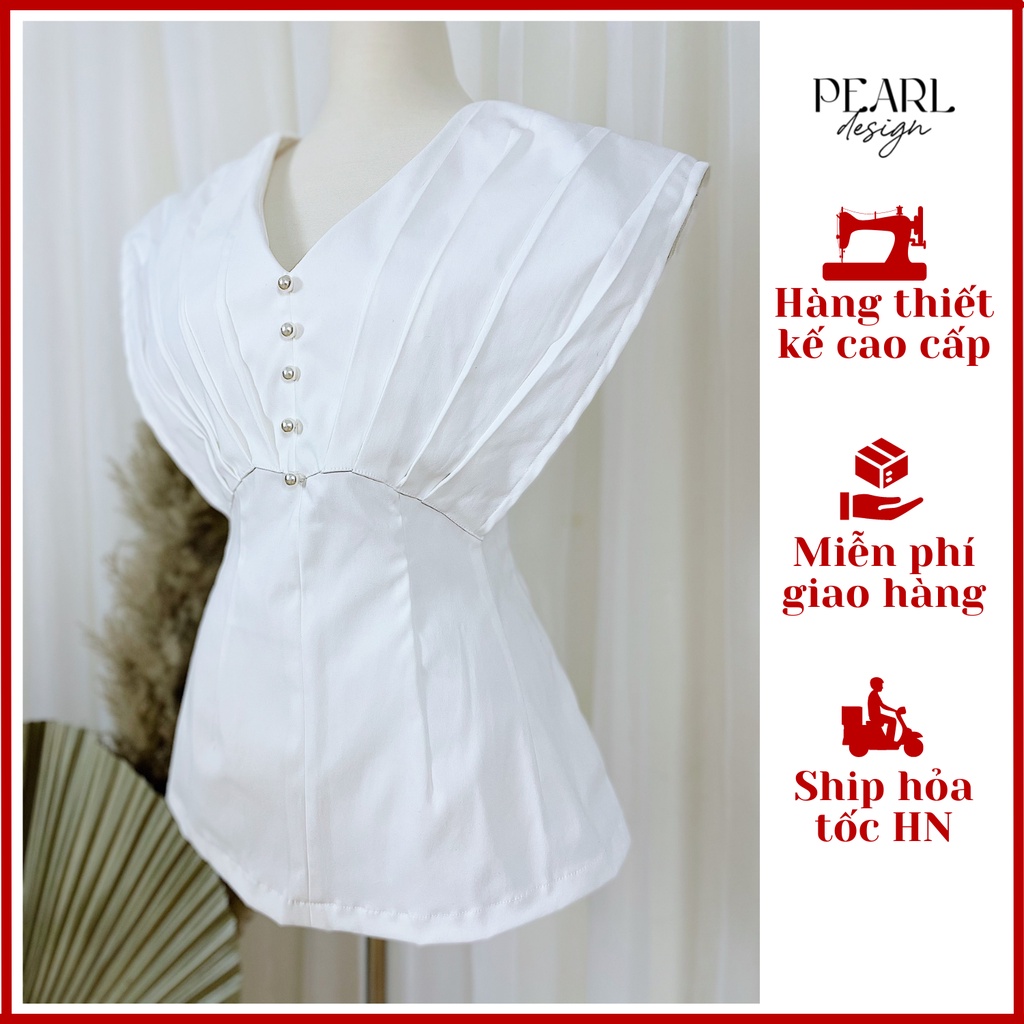 Áo kiểu nữ chiết eo xếp ly ngực  Pearl Design 052112