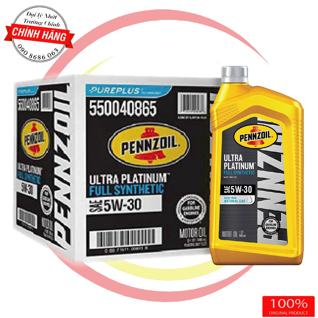 Nhớt Pennzoil 5W30 untra Platium cao cấp nhập khẩu USA dành cho xe ga đời mới