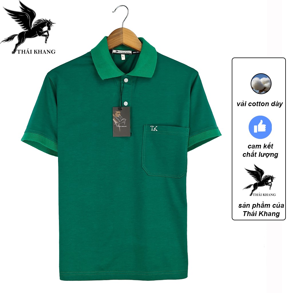 Áo polo nam trung niên cotton mềm do Thái Khang đặt riêng loại áo thun nam có cổ trung niên form rộng ATHUN12