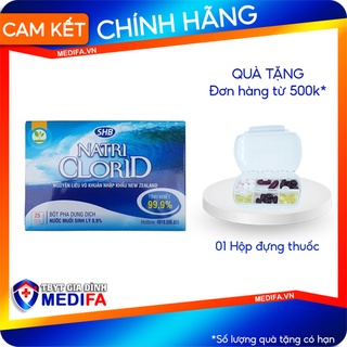 Bột pha dung dịch nước muối sinh lý 0,9% SHB Natri Clorid - nguyên liệu vô khuẩn, nhập khẩu NewzeaLand