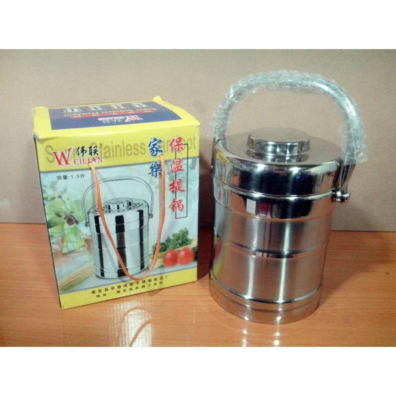 Hộp cơm giữ nhiệt 3 tầng inox cao cấp 1.3L | BigBuy360 - bigbuy360.vn
