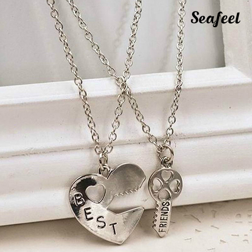 SF Set 2 vòng cổ Mặt Hình Chìa Khoá Khắc Chữ Best Friend