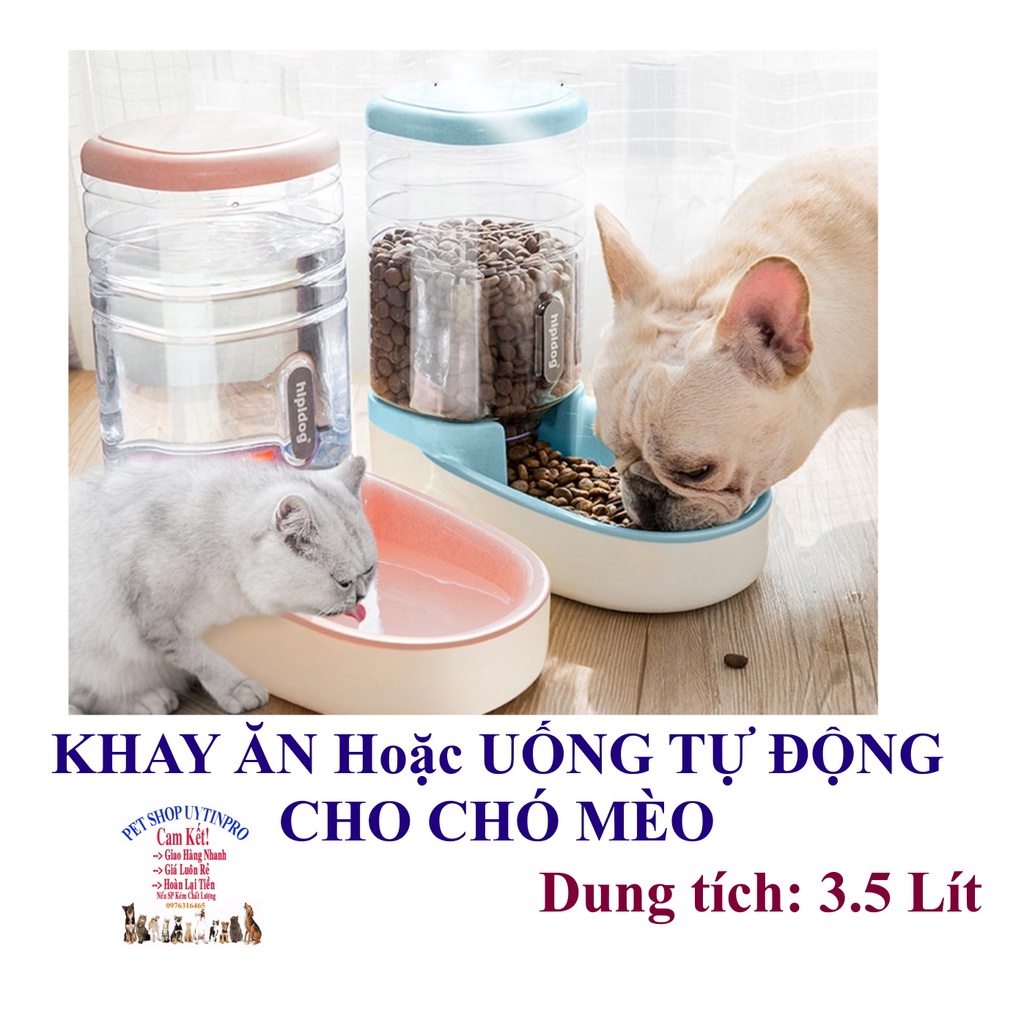 Khay ăn hoặc khay uống tự động cho Chó Mèo Dung tích 3.5l Thiết kế bo tròn Siêu tiện lợi Chất liệu nhựa an toàn bền đẹp