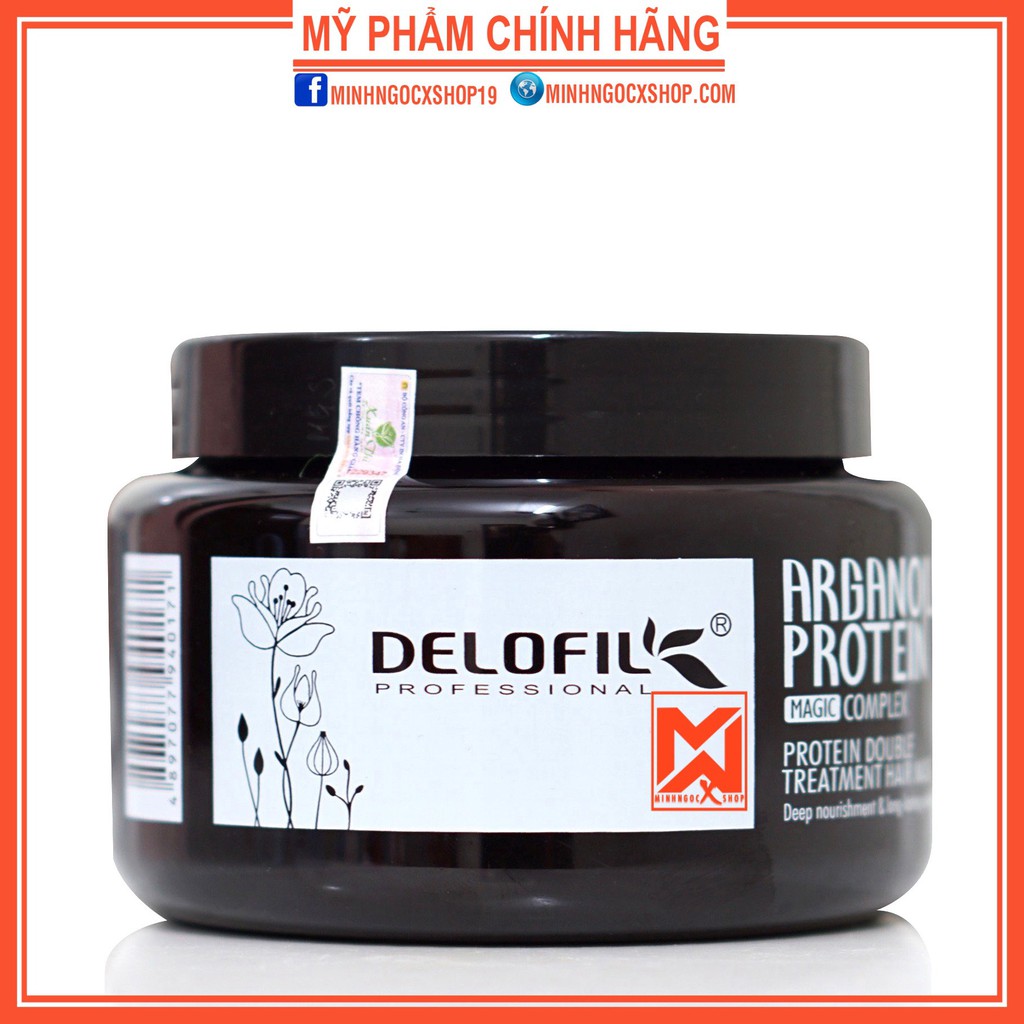 DELOFIL KEM Ủ TÓC - Ủ TÓC DELOFIL ARGANOIL PROTEIN DẠNG HŨ 500ML