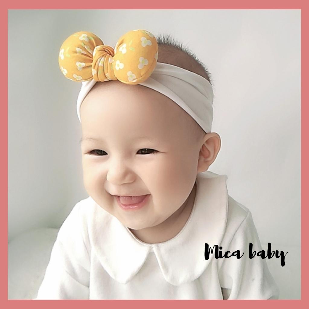 Băng đô vải gắn nơ phồng dễ thương cho bé gái Mica Baby BD54