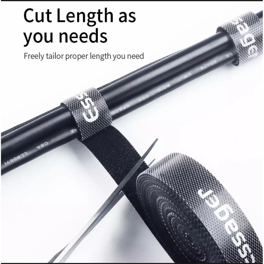Essager - Dây dán Velcro bằng nylong dài 2m có thể cắt tùy ý và tái sử dụng