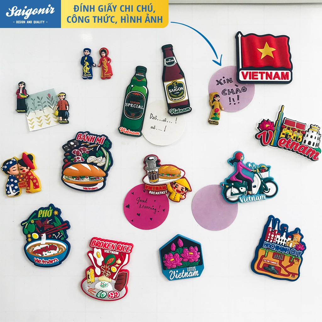 Nam châm Nhựa Dẻo Trang Trí Tủ Lạnh Fridge Magnet Saigonir - Hình Ảnh Con Người Việt Nam - Quà lưu niệm Việt Nam