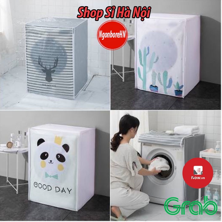 Bọc trùm máy giặt chống thấm, che phủ máy giặt có đủ cửa ngang, cửa trên hàng đẹp GD87 GD90