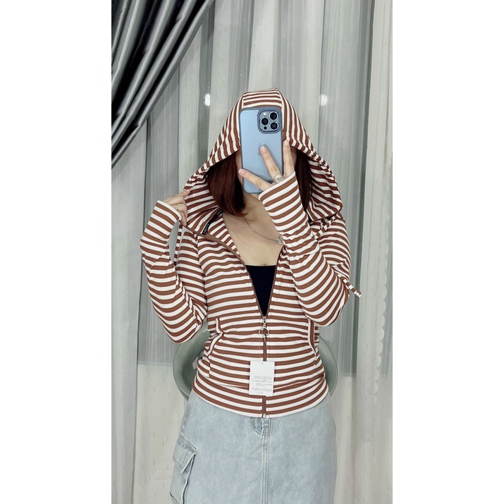 Áo khoác nữ  có mũ bigsize đẹp Áo khoát nữ chống nắng thun lạnh cotton thun gân