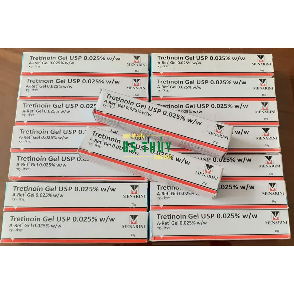 Tretinoin Aret Gel 0,025% 0,05% 0,1% - 20G Cho Da Mụn, Trẻ Hóa Da