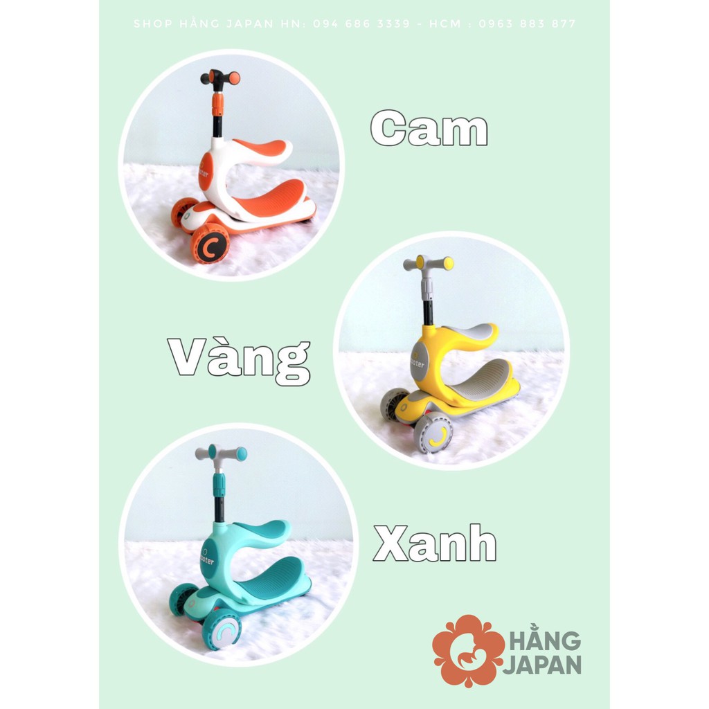 [Xịn Xò]  Xe trượt scooter cao cấp, xe chòi chân 3 trong 1 cho bé,  xe tập đi 3 bánh giúp bé vận động