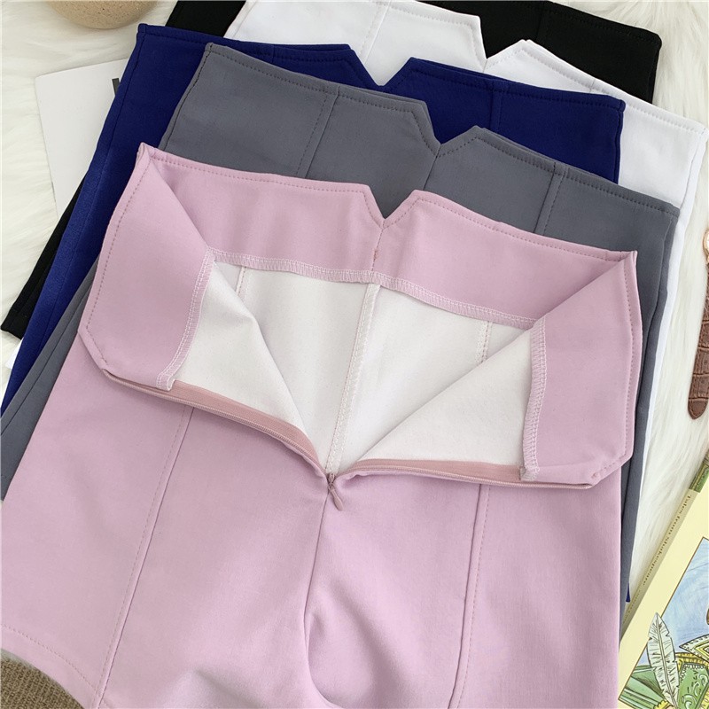 LEEVA - Quần short kaki lưng cao S023