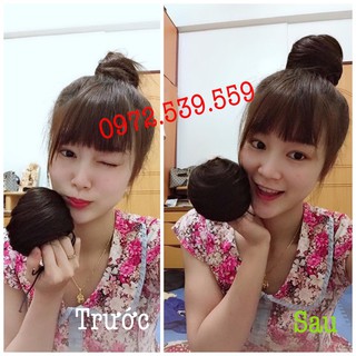 Tóc giả búi củ tỏi ( có ảnh thật )