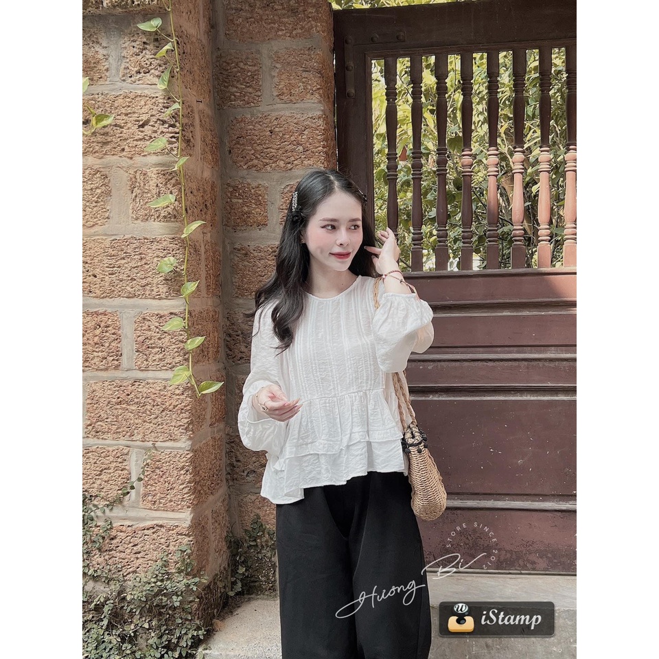 YO ÁO SƠ MI LY VIỀN BÈO TẦNG 2 MÀU CHO NỮ