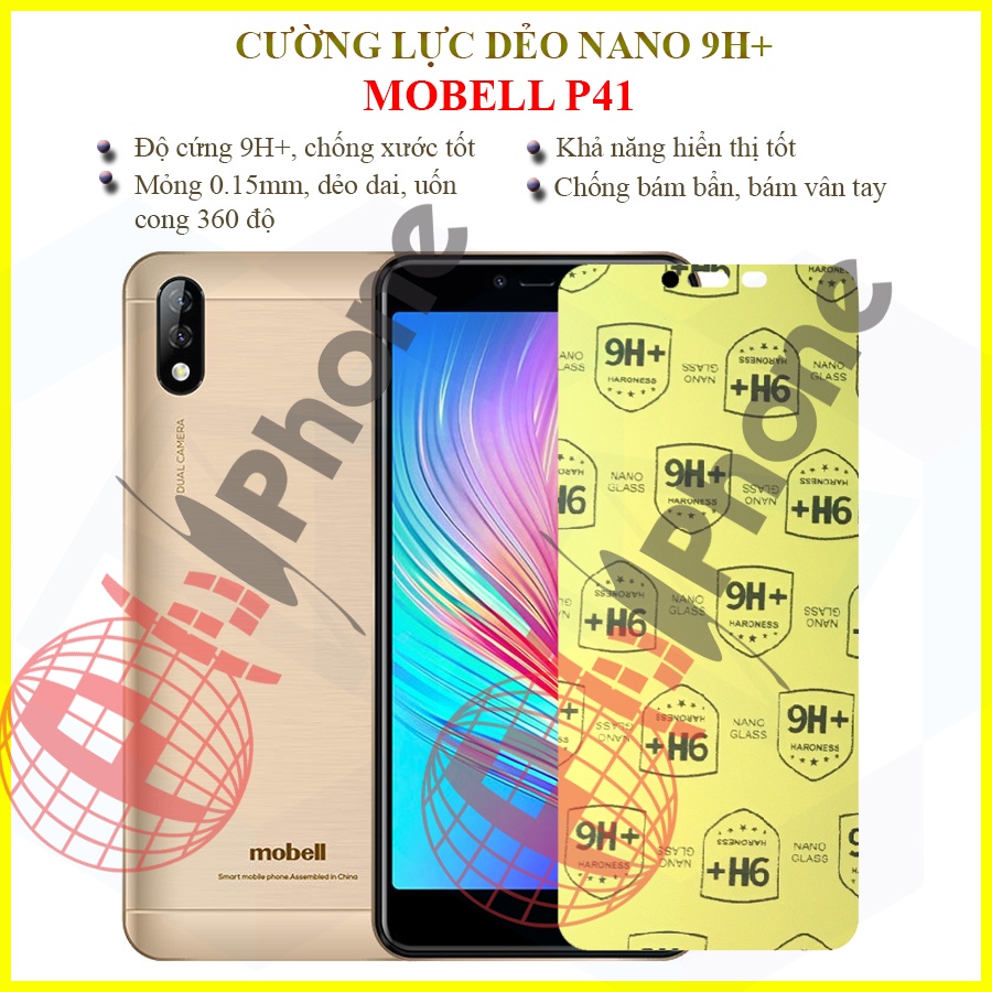 Dán cường lực dẻo nano trong hoặc nhám cho Mobell P41