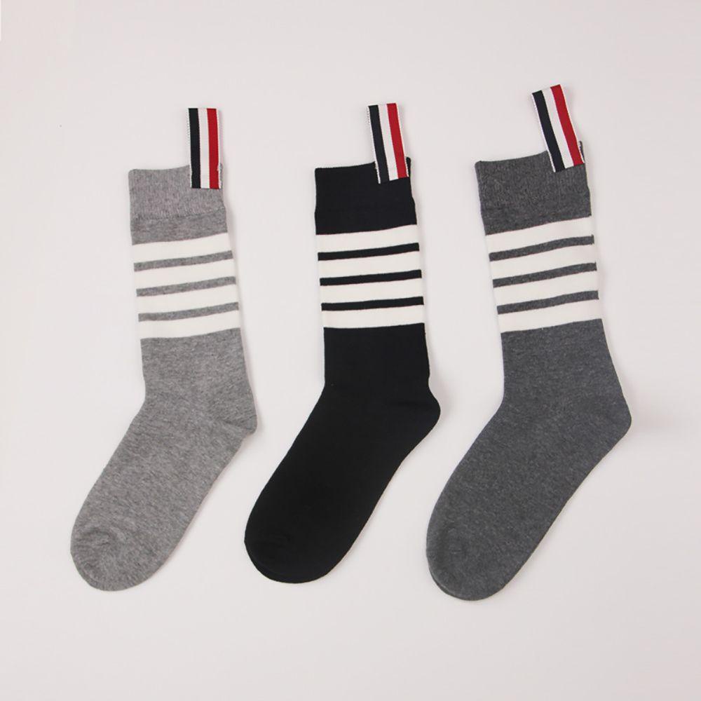 QQMALL Vớ Cotton Cổ Ngắn Họa Tiết Kẻ Sọc Dễ Thương Ấm Áp Cho Nữ