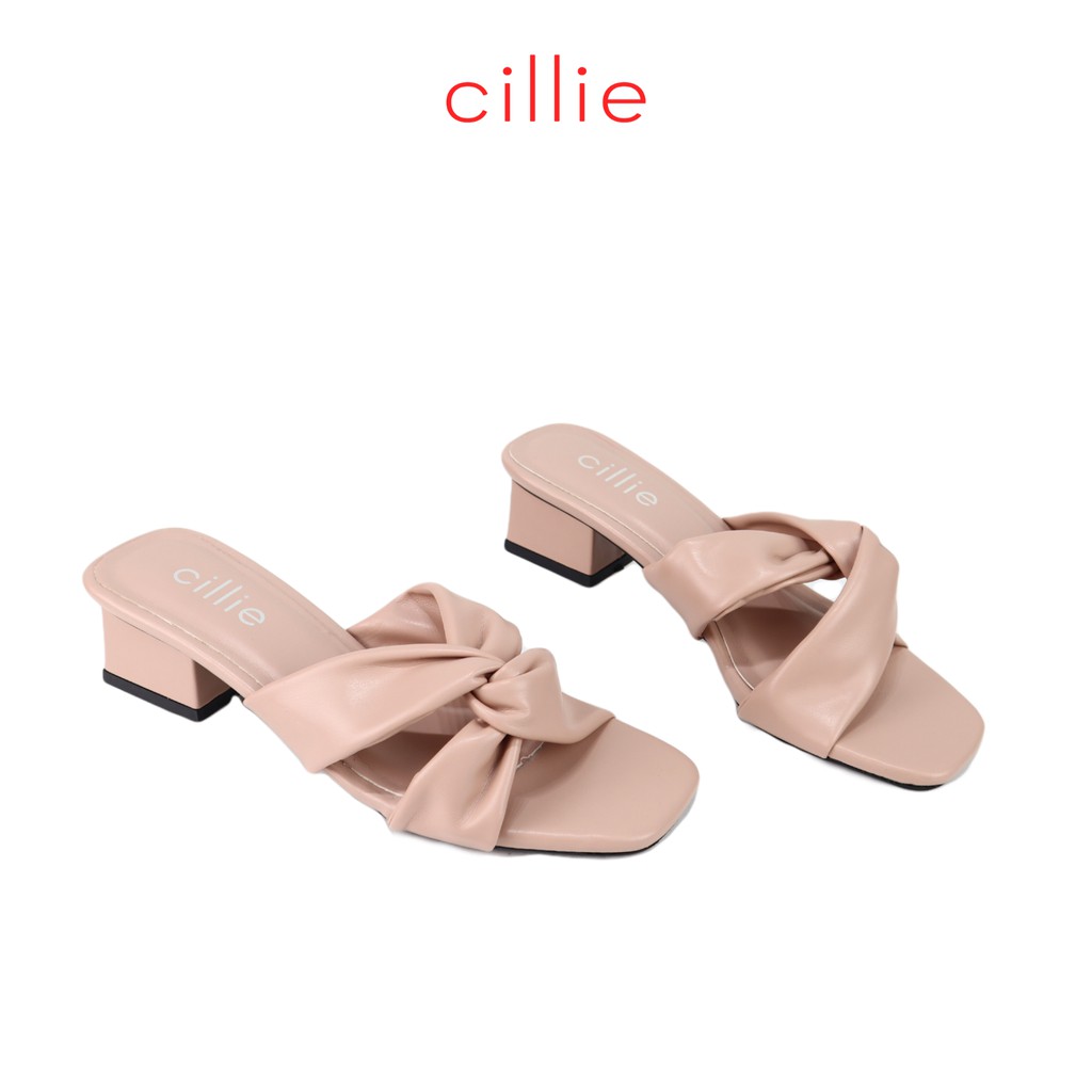 [FORM NHỎ - TĂNG 1 SIZE] Guốc nữ quai chéo thắt nơ êm mềm ôm chân đế 3cm Cillie 1051