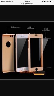 Combo: 3 món ( ốp ip6plus đỏ; ip7 plus gold;kính trắng 7+)