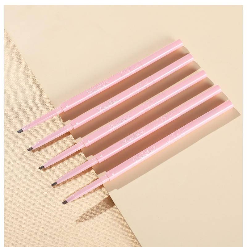 Bút chì kẻ lông mày hai đầu tự động 4 màu tùy chọn chống nước lâu trôi dễ lên màu kèm cọ