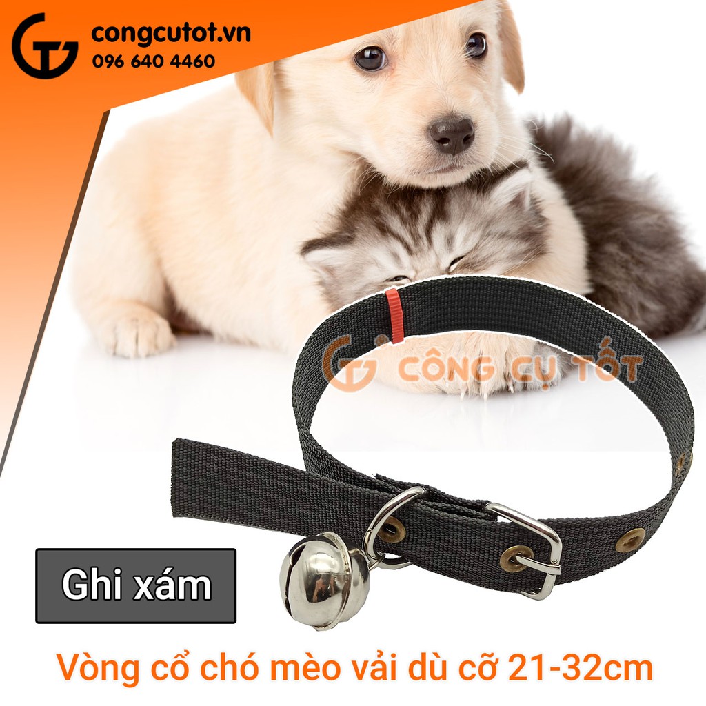 Vòng cổ chó mèo cỡ 21-32cm có lục lạc