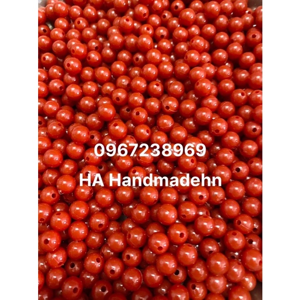 Hạt đỏ làm đào đông 100g,nhuỵ hoa cây kim tiền,cỡ 6mm,8mm,10mm,12mm, 14mm vật liệu làm hoa